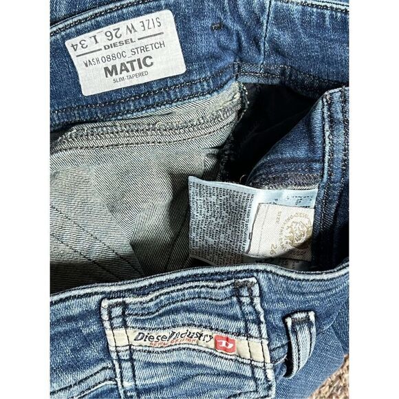 Diesel Industry Distressed Slim Tapered Matic Ankle Jeans Size 26 - Picture 4 of 4